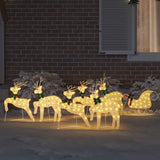 LED Reindeers 7 pcs Gold Fabric 3385890