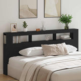 LED Headboard Black Oak 220 x 18.5 x 103.5 cm Engineered Wood 863117