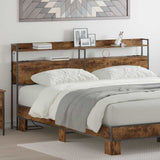 Headboard with Shelf Smoked oak 180 cm Engineered wood 859712