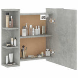 Mirror Cabinet with LED Concrete Grey 70x16.5x60 cm 808877
