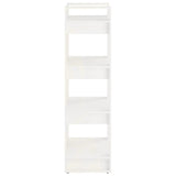 Book Cabinet/Room Divider White 60x35x125 cm Solid Wood 813885