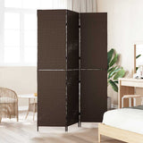 Room Divider Folding Manual Brown 146 x 180 cm Poly Rattan 42003669