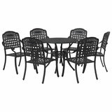 Garden Dining Set 7 pcs Black Aluminium 3334689