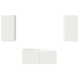 TV Cabinet Set Wall-mounted 6 pcs White Engineered Wood 3409060