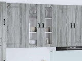 Wall Glass Cabinet PORTO Grey Sonoma 60 x 31 x 100 cm 885531