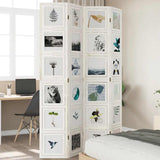 Room Divider 4 Panels White Solid Wood Paulownia 358692