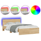 Bed Frame Sonoma Oak Engineered Wood Double Bed Frame 3207632