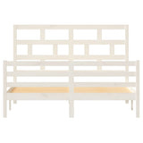 3101294 Bed Frame without Mattress White Solid Wood 160x200 cm