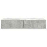 ZNTS Wall Shelf with Drawers Concrete Grey 100x36x19 cm Engineered Wood 859989