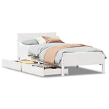 Bed Frame without Mattress White 75x190 cm Small Single Solid Wood Pine 3301774