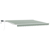 Retractable Awning Green and White 400 x 300 cm 3330720