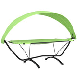 Outdoor Lounge Bed with Canopy Green Steel and Oxford Fabric 317602