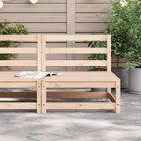 Garden Sofa Natural Pine Solid Pine Wood Single Unit Modular 837914