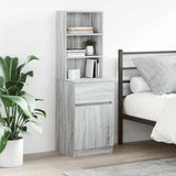 Bedside Cabinet Grey Sonoma 39x35x125 cm Engineered Wood 861315