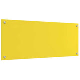 Kitchen Backsplash 2 pcs Yellow 100 x 40 cm Tempered Glass 3415479