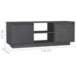 TV Cabinet Grey 110x30x40 cm Solid Pinewood 809902