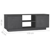 TV Cabinet Grey 110x30x40 cm Solid Pinewood 809902