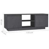 TV Cabinet Grey 110x30x40 cm Solid Pinewood 809902
