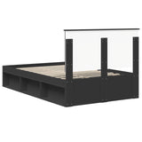 Bed Frame with Headboard Black 120 x 200 cm Solid Pine Wood 3411029
