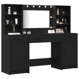 Dressing Table Set with Drawer 3 pcs Black Oak Engineered Wood 3334282