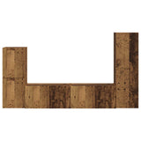 TV Cabinet Set Wall-mounted 4 pcs Old Wood Engineered Wood 3409031