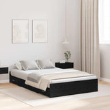 Storage Bed Frame Black oak 120 x 190 cm Engineered wood 3335326