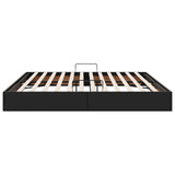 Storage Bed with Mattress Black 200 x 200 cm Faux leather 3369961