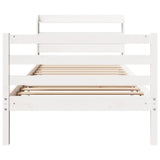 Bed Frame with Headboard without Mattress White 90x190 cm Single 3306632