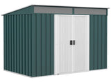 6.5 x 4FT Galvanised Metal Shed with Foundation Kit, Lockable Tool Garden Shed with Double Sliding T3398P323828