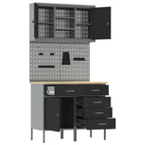 Work Cabinet Set with Drawer with Shelf Manual 5 pcs Black 3321426