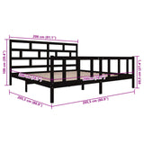 3101372 Bed Frame without Mattress Black Solid Wood 200x200 cm