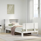 Bookcase Bed without Mattress White 75x190cm Small Single Solid Wood Pine 3322643