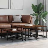 Nesting Coffee Tables 5 pcs Smoked Oak Engineered Wood 835336