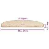 Stair Mats 30 pcs 65x21x4 cm Cream Half Round Large 3365816