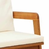 Garden Chair with Cushion 2 pcs Oil Natural Solid Acacia Wood 4106455