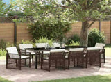 Garden Dining Set 9 pcs Brown Poly Rattan 3380632