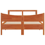 Bed Frame with Headboard Wax Brown 140x190 cm Solid Wood Pine 3306317