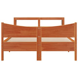 Bed Frame with Headboard Wax Brown 120x190 cm Small Double Solid Wood Pine 3306323