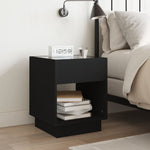 ZNTS Bedside Table with Infinity LED Black 40x40x50 cm 3284078