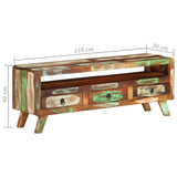 TV Cabinet Multicolour 110x30x40 cm Solid Reclaimed Wood 337063