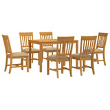 Dining Set 7 pcs Beige Solid Oak Wood 3430257