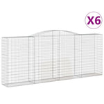 Arched Gabion Baskets 6 pcs 400x50x160/180 cm Galvanised Iron 3147039