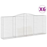 Arched Gabion Baskets 6 pcs 400x50x160/180 cm Galvanised Iron 3147039