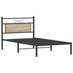 Bed Frame without Mattress Sonoma Oak 107x203 cm Engineered Wood 4106788
