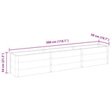 Garden Raised Bed 300x50x54 cm WPC Grey 318099