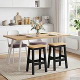 High Bar Stool EKAI 2 pcs Black 40 x 29 x 63 cm Solid Pine Wood 42037015