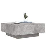 Coffee Table with LED Lights Concrete Grey 80x80x31 cm 836591