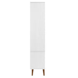 Vitrine Cabinet MOLDE White 90x35x175 cm Solid Wood Pine 350544
