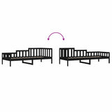 Day Bed without Mattress Black 80x200 cm Solid Wood Pine 840369