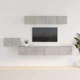 5 Piece TV Cabinet Set Concrete Grey Engineered Wood 3114433